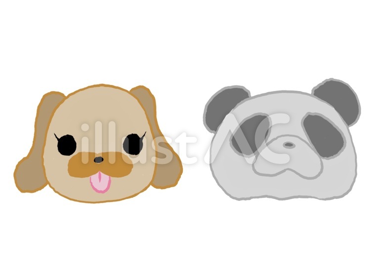 アイコン「犬」「パンダ」 犬,パンダ,アイコンのイラスト素材