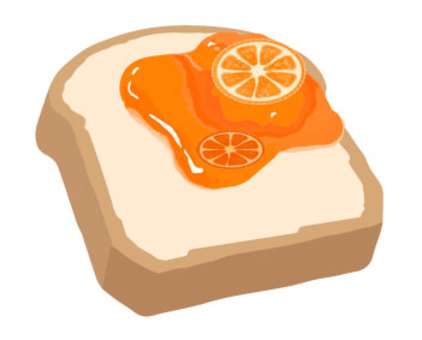 Illustration, bread, toast, jam, 
