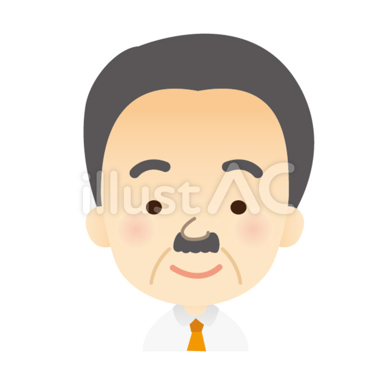 男性　顔アイコン 男性,顔,おじちゃんのイラスト素材