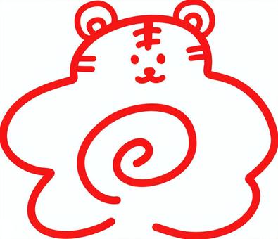 トラのはなまる はなまる,赤ペン,トラ,テスト,丸つけ,合格,先生,成績,満点,手書きのイラスト素材