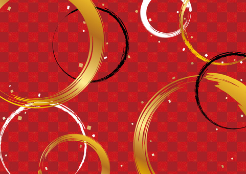 赤と輪の和柄背景01_26 背景,和風,和柄,和,正月,新春,節分,年賀状,年賀はがき,輪のイラスト素材