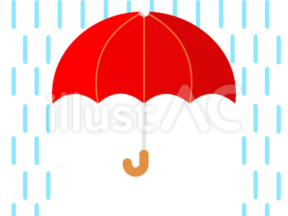 赤い傘と雨