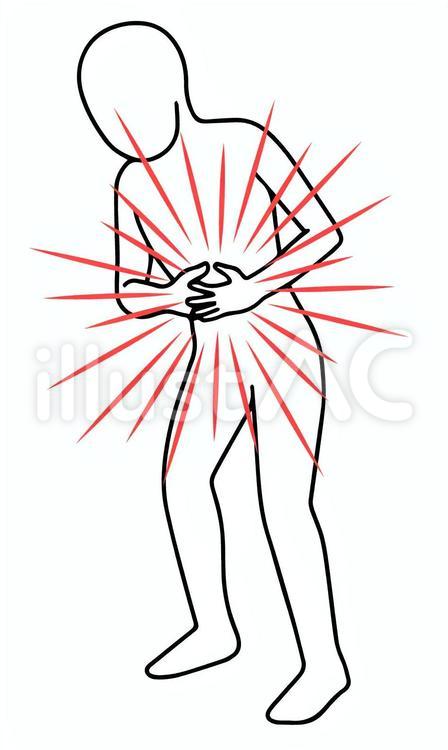 お腹が痛い　腹痛　下痢　胃痛　集中線 腹痛,お腹,痛いのイラスト素材