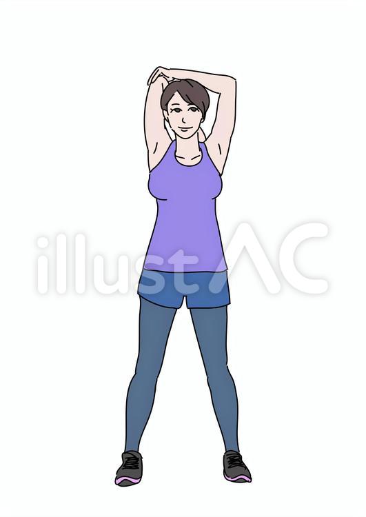 work out28 運動,ストレッチ,体操のイラスト素材