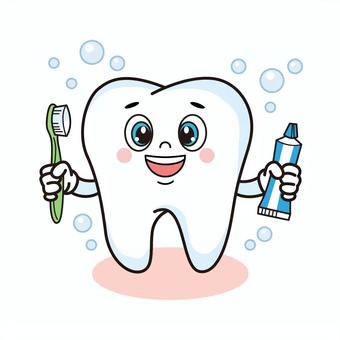 歯のキャラクター 歯のキャラクター 歯,歯ブラシ,歯医者さんのイラスト素材