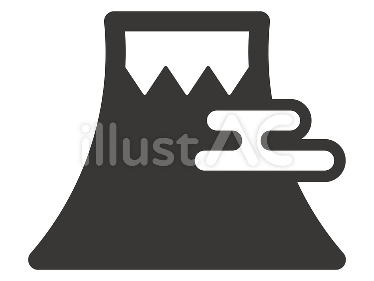 富士山と霞のアイコン 富士山,霞,アイコンのイラスト素材