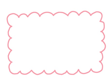 手描きの雲風ふわふわフレーム（ フレーム,枠,雲,もこもこ,手描き,シンプル,囲み枠,かわいい,メッセージ枠,ふんわりのイラスト素材