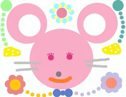 ハッピー♡マウス ネズミ,マウス,ハッピー,マル,動物,楽しいのイラスト素材