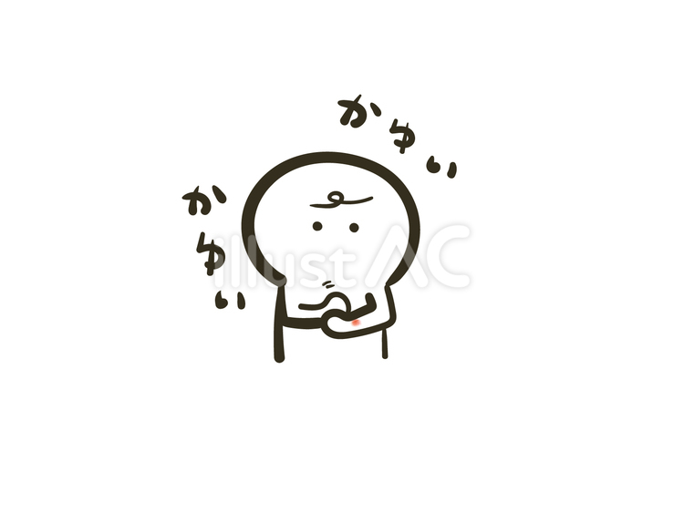 蚊に刺される棒人間のイラスト（かゆい） 棒人間,人間,ポーズのイラスト素材