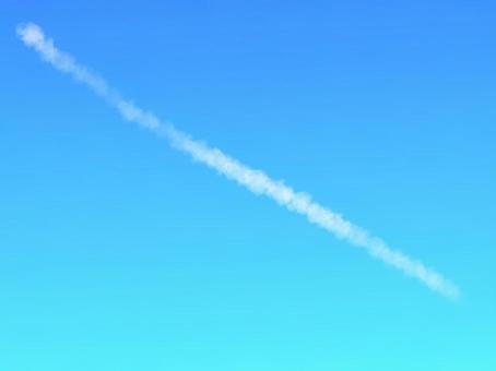 飛行機雲 飛行機雲 雲,空,白,水彩,飛行機雲,手描き,主線なしのイラスト素材