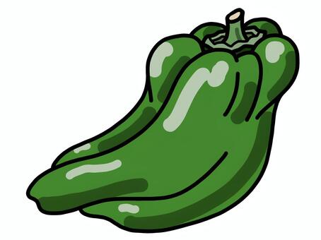 ジャンボピーマン ピーマン,ぴーまん,ジャンボ,大きい,野菜,やさい,ヤサイ,緑黄色野菜,夏野菜,食材のイラスト素材