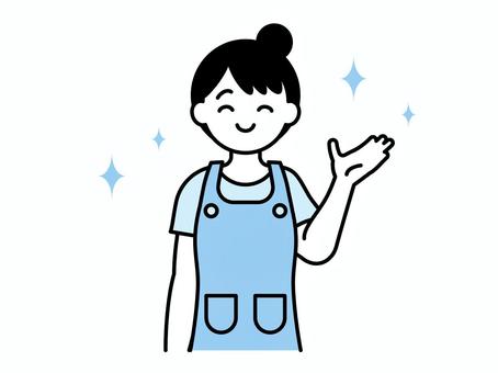 エプロンを着けた女性のイラスト03 エプロンを着けた女性のイラスト03 人物,女性,20代,30代,40代,保育士,保母,幼稚園教諭,介護士,介護福祉士のイラスト素材