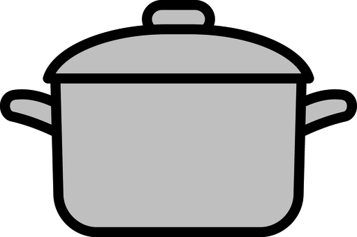 グレーの鍋です。 鍋,シンプル,両手鍋,料理,煮込み,キッチン,調理,オーブン対応,業務用,家庭用のイラスト素材