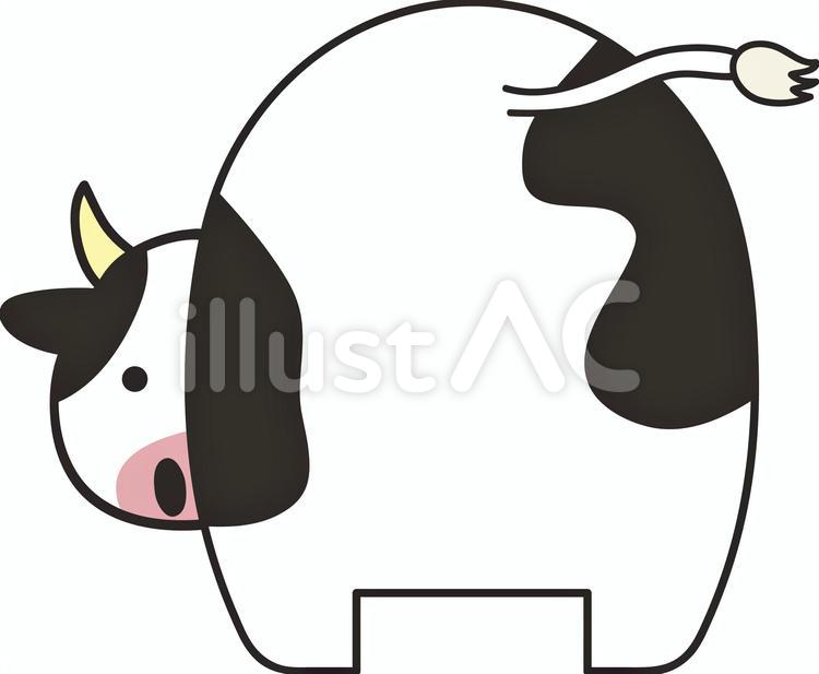 ウシのおしり うし,牛,動物のイラスト素材