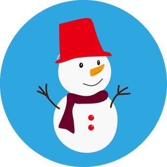 雪ダルマ5 雪ダルマ,雪,冬,クリスマス,アイコン,ワンポイント,笑顔,かわいい,ゆきだるま,マフラーのイラスト素材