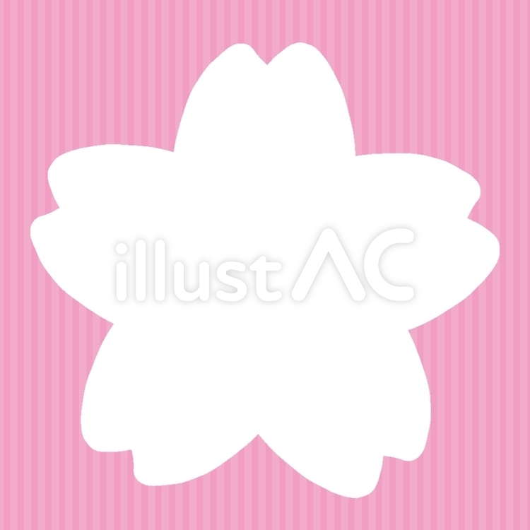 No.420　桜の形フレーム　ストライプ 桜,春,花のイラスト素材
