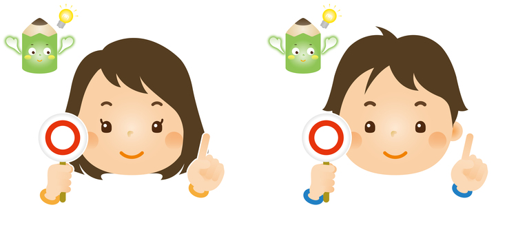 答える子ども5 まる,正解,当たり,鉛筆,問題,答え,学校,塾,子ども,人物のイラスト素材