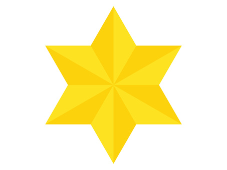 立体的な星アイコン/6角形/黄 立体的,シンプル,アイコン,web素材,背景素材,背景透過,おしゃれ,販促,ベクター,きれいのイラスト素材