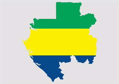 ガボンの地図（国旗柄） ガボン,地図,国旗,外国,海外,地理,土地,国土,地形,世界のイラスト素材