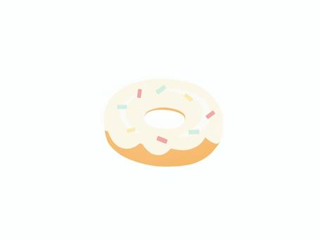 ホワイトチョコレートがけドーナツ ドーナツ,チョコドーナツ,洋菓子,おやつ,食べ物,シンプル,かわいい,白のイラスト素材