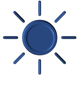 ３D文字記号青太陽