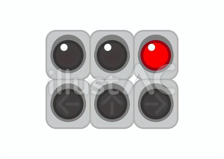 信号イラスト　赤 とまれ,道路,信号のイラスト素材