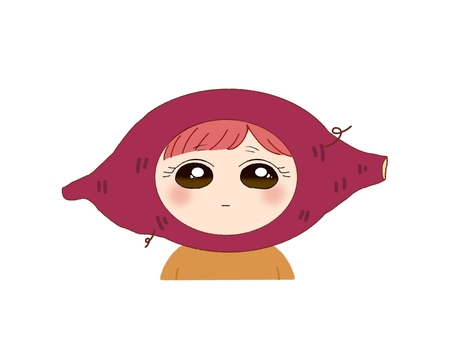 芋の子 さつまいも,女の子,秋のイラスト素材