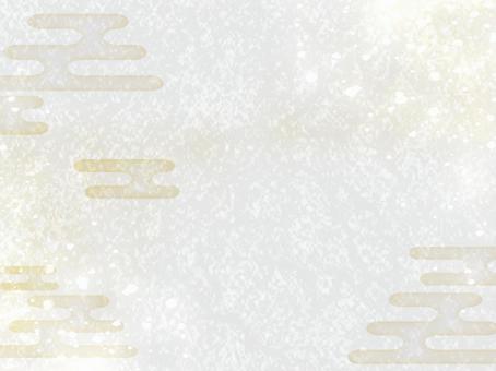 和紙風の金霞背景（白金・上品・光・和風） 和柄,和紙,背景,金,白,霞,雲模様,上品,高級感,シンプルのイラスト素材