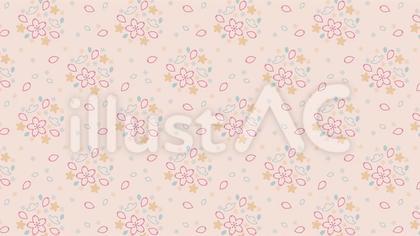 桜 パターン(ピンク系)