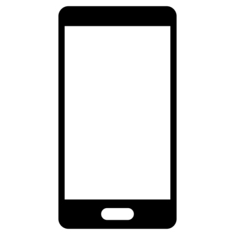 シンプルなスマートフォンの白黒アイコン スマートフォン,スマホ,モバイル,携帯電話,白,黒,モノクロ,シンプル,ベーシック,フラットのイラスト素材