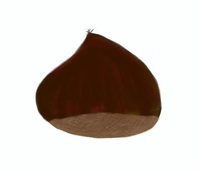 栗 栗 クリ,秋,実り,茶色,ほっこり,絵本風,1個のイラスト素材