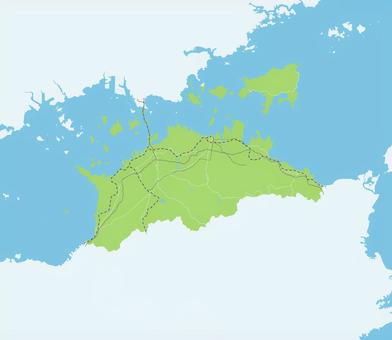 香川県のシンプルなロードマップ 香川,香川県,日本,地図,瀬戸内,高松,瀬戸内海,四国,四国地方,マップのイラスト素材