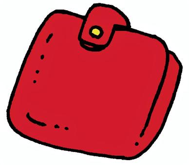 折りたたみ財布（赤） 折りたたみ,二つ折り,財布,小銭入れ,貯金,金融,節約,家計,貯蓄,お金のイラスト素材