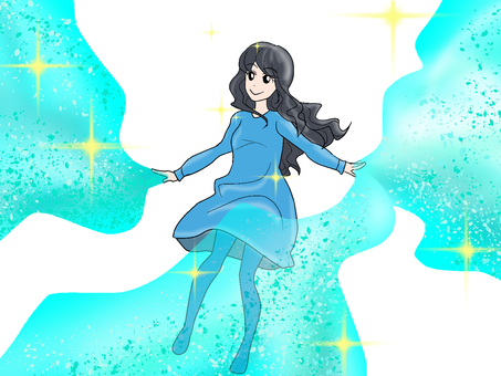 Illustration, water spirit, gorgeous, aura, 