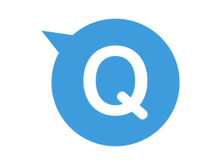 シンプルなQ　ふきだし右下 クイズ,ｑ＆ａ,q,クエスチョン,質問,青,ふきだし,文字,マーク,シンプルのイラスト素材