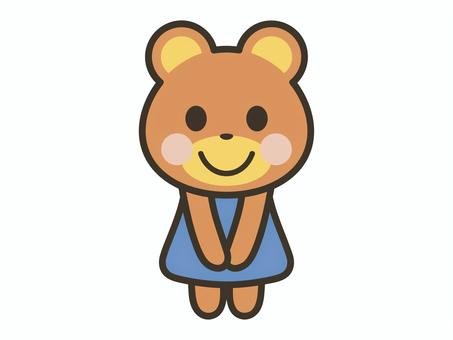 礼儀正しく挨拶するかわいいくまのキャラ クマ,挨拶,礼儀,感謝,かわいい,ありがとう,動物,キャラクター,丁寧,笑顔のイラスト素材
