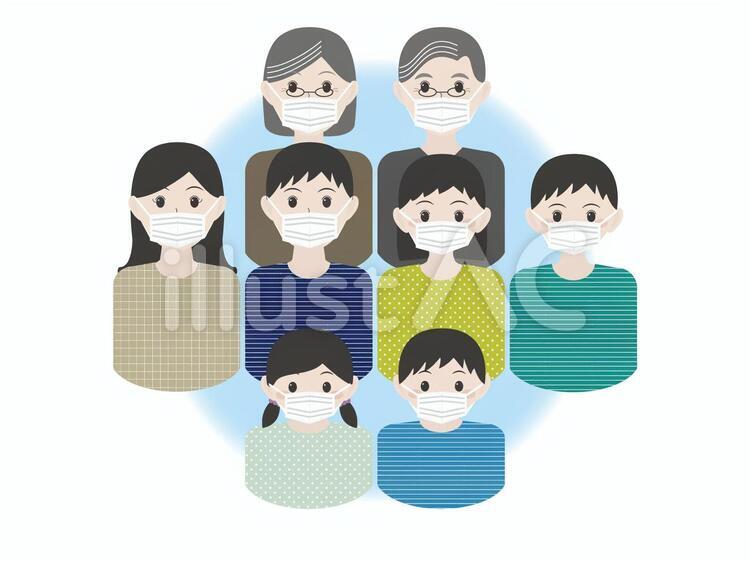 家族 マスク 家族 マスク 家族,マスク,ファミリーのイラスト素材