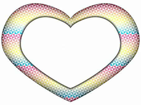 ハ−トのフレ−ム　風車模様 ハ−ト,風車模様,フレ−ム,ポストカード,メッセージカード,柄,パターン,風車,和風,和柄のイラスト素材