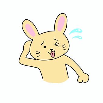 てへっ てへぺろ うさぎ てへっ てへぺろ うさぎ うさぎ,動物,キャラ,ポップ,かわいい,てへっ,てへぺろ,汗,笑顔,ペロリのイラスト素材