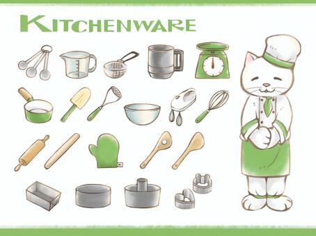 Illustration, kitchen, measuring spoon, measuring cup, 