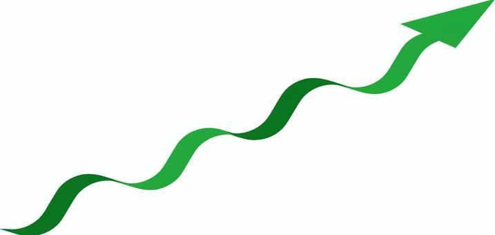 矢印うねる　 矢印,方向,誘導,示す,うねる,ねじれ,シンプル,緑のイラスト素材