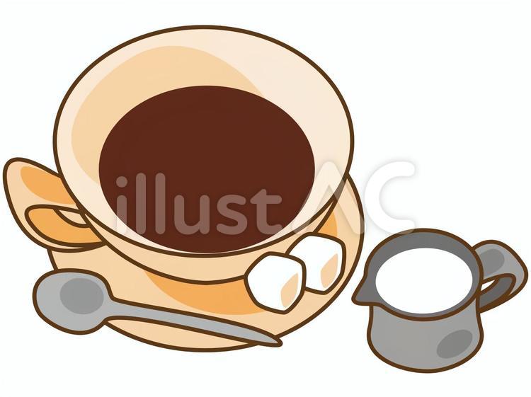 コーヒーとミルク コーヒー,カフェ,コーヒーカップのイラスト素材