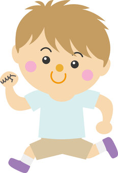 Illustration, boy, run, short sleeve, 