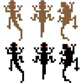 ドット絵 トカゲセット ドット絵 トカゲセット 8ビット,ドット絵,ピクセルアート,トカゲ,爬虫類,動物,アイコン,キャラクター,セット,ドットアイコンのイラスト素材
