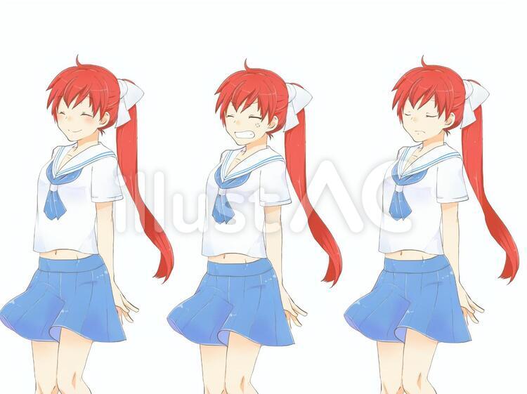 夏制服女子立ち絵一覧01 夏服,女性,立ち絵のイラスト素材