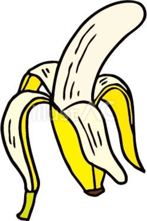 皮をむいたバナナのイラスト バナナ,食べ物,果物のイラスト素材