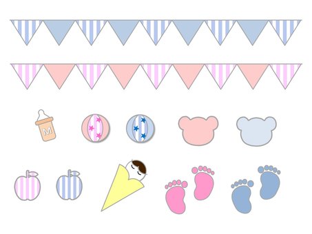 baby2 子ども,子供,赤ちゃん,baby,背景,かわいい,くま,おもちゃ,ハート,女の子のイラスト素材