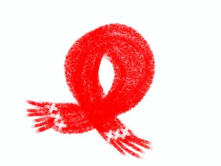 手編みのマフラー マフラー,手編み,手描き,編み物,ハンドメイドのイラスト素材