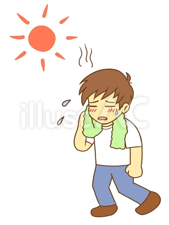 炎天下の男性 炎天下,男性,暑いのイラスト素材