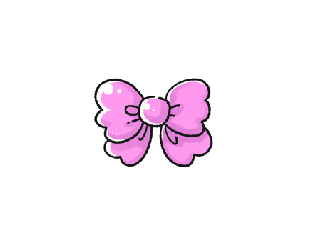 ピンクのリボンのイラスト リボン,ピンク,かわいい,アイドル,女の子,手描き,ヒラヒラ,レースのイラスト素材
